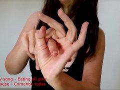 Amazing Hands Fetish teasing with two porn songs
