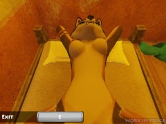 3D Furry game Vestina. Furry girl was selling cookies on the street and invited her to visit