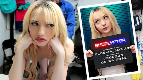 Bastante Blonde sospechoso Cecelia Taylor detenido por un registro desnudo en la trastienda - Shoplyfter