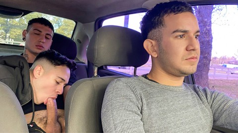 First Date Turns Into Hot Threesome For Luca Libra & Dimitri Star And Their Taxi Driver - SayUncle