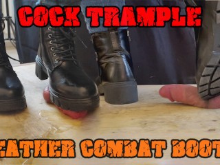 Aplastando Su Polla En Botas De Combate Black Cuero - CBT Bootjob Con TamyStarly - Ballbusting, Femdom