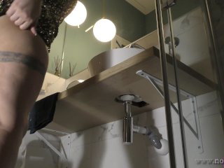 Absolute Big Ass Super Hot Blonde BBW with All Natural Big Tits shows Pussy and Legs in the Kitchen