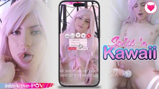 first anal orgasms for cute kawaii pink haired girl !