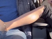 Preview 2 of Hot ballbusting and blowjob in the car