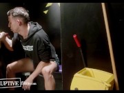 Preview 5 of Sex Club Janitor Finds Surprise When Cleaning Gloryhole - Des Irez, Mason Lear - DisruptiveFilms