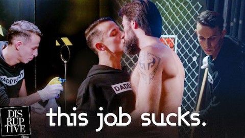 Sex Club Janitor Finds Surprise When Cleaning Gloryhole - Des Irez, Mason Lear - DisruptiveFilms