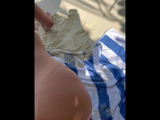 HORNY TINY Get Fucked at the BeachPUBLIC POVFACIAL