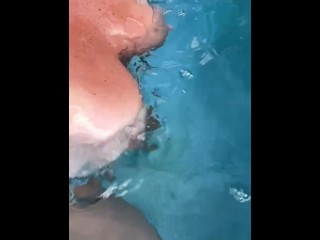 Topless MILF Tits Bouncing in Pool