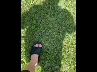 Sandals On Crisp Grass