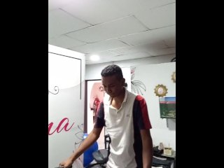 hard training with standing cock