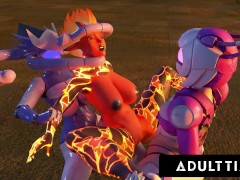 F.U.T.A. SENTAI SQUAD - Big Titty Futanari Femdoms Deliver FACIAL + CREAMPIE With Big Dick Robots!