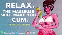 your hot masseuse has huge tits and creates a peaceful guided JOI meditation session [AUDIO][F4M]