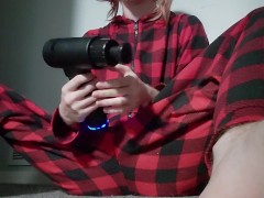 Using a massage gun on my clit for the first time part 1 - Screenshot 2 of 16 - Pajamas