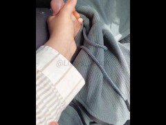 Teasing his cock while he's driving - Lucys Peach