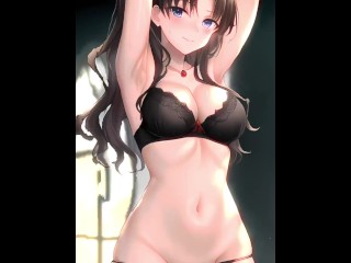 Rin Tohsaka Se Déshabille Sexy et La Prend Brutalement