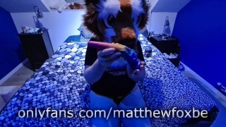 Matthew Fox is playing with a Rainbow Dildo ( Furry / Fursuit / Mursuit )