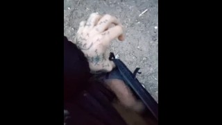 Tattooed german teen is jerking his fat cock in public @abdy.sama11 if you want to trade