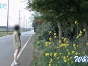 Preview 3 of 【個人撮影】可愛い彼女が道路際のお花横で露出して興奮してお部屋でオナオナ♡Boobs exposed beside the flowers on the road♡