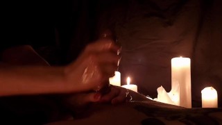Wife give sensual handjob in candle light OnlyFans @theartofwillyandpaw