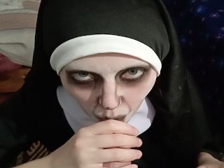 stepmom nun, cumshot, cosplay, amateur milf