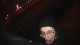 A Stepsister On The Roadside Performs A Public Street Blowjob