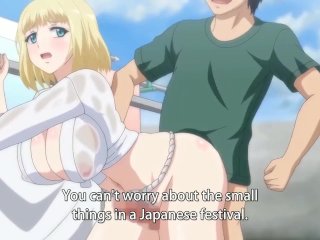 anime, outside, big tits, public