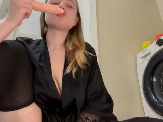 double penetration with oil ass and sloppy blowjob