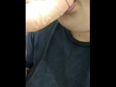 BBW Sucking dildo