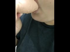 BBW Sucking dildo