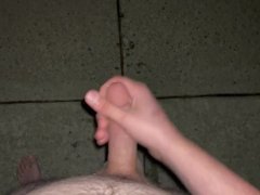 Cumming fully naked in public