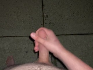 Cumming Fully Naked in Public
