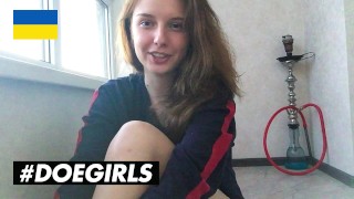 DOEGIRLS Skinny Ukrainian Babe Sienna Kim Masturbating Her Pussy In Front Of Camera