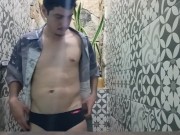 Preview 1 of Handsome man takes a shower live