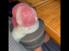 COCK Twitches from Workday Vibrator. Ends with overflowing Cum ORGASM - Screenshot 10 of 16 - Precum