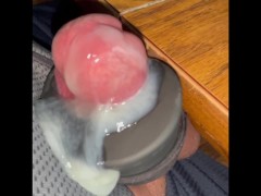 COCK Twitches from Workday Vibrator. Ends with overflowing Cum ORGASM