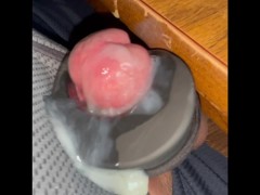 COCK Twitches from Workday Vibrator. Ends with overflowing Cum ORGASM - Screenshot 15 of 16 - Precum