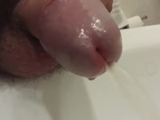 Preview 4 of morning stron pee and foreskin play. Extreme close up.
