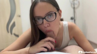 Nerdy Chick Demonstrates Her Cock-Pleasing Abilities