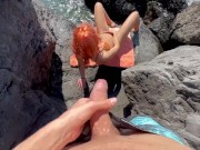 Preview 5 of Gorgeous readhed fucked on the beach between the rocks