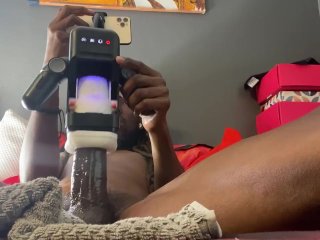 black man moaning, sex machine, beating off, meat beating