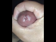 Preview 2 of Watch pre cum leak out of my dick while jerking off in adult theater in front of people watching
