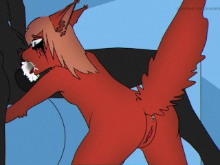 First Blowjob from Furry Foxy | Deep Yiff Hentai (cum inside Mouth)