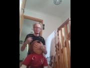 Preview 3 of Horny Skinny Fit Gay Blonde Fucks His Teddy Bear Hard And Rides Him While Talking Dirty And Moaning