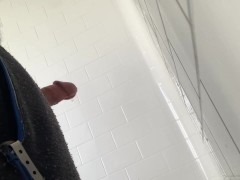 Pissing on the wall BIG DICK PISSING