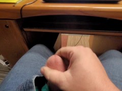 Work playtime- Masturbating while boss helps customers