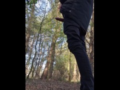 Fresh pee in the morning forest