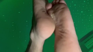 Foot Fetish Teasing and playing with my sweaty Dirty Feet you wanna taste?