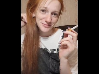 sfw, redhead, smoking fetish, smoking