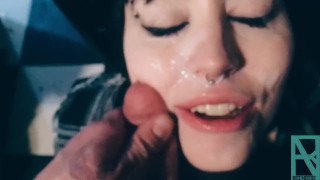 POV Giving Facial To Goth Girl