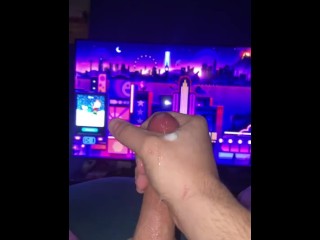 2nd Cumshot of the Night ,21 Year Old(solo ,wet Hard Dick)